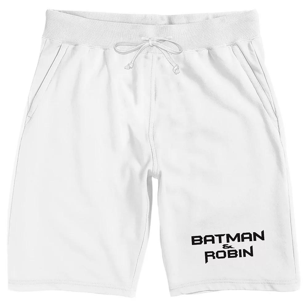 Men's DC Comics Batman & Robin Text 9" Sleep Shorts, Size: XXL, White Product Image