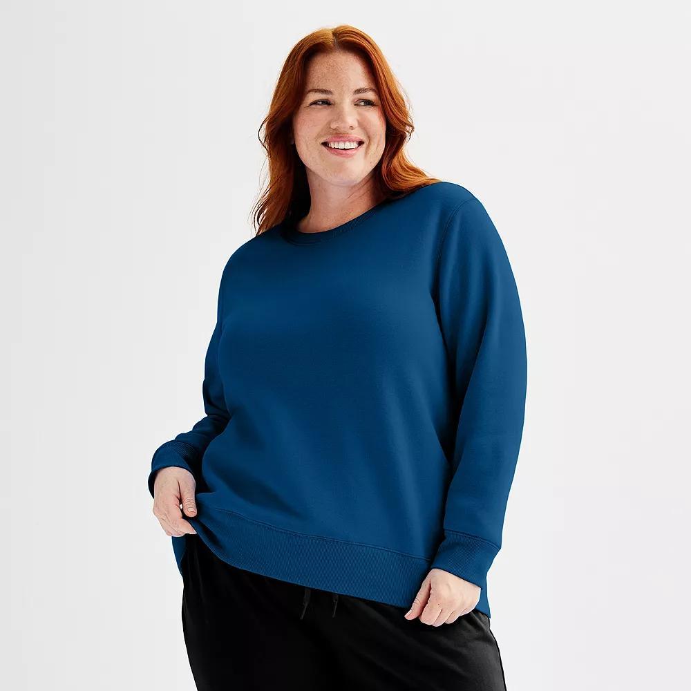 Plus Size Tek Gear® Ultrasoft Fleece Crewneck Sweatshirt, Women's, Size: 3XL, Blue Crayon Product Image