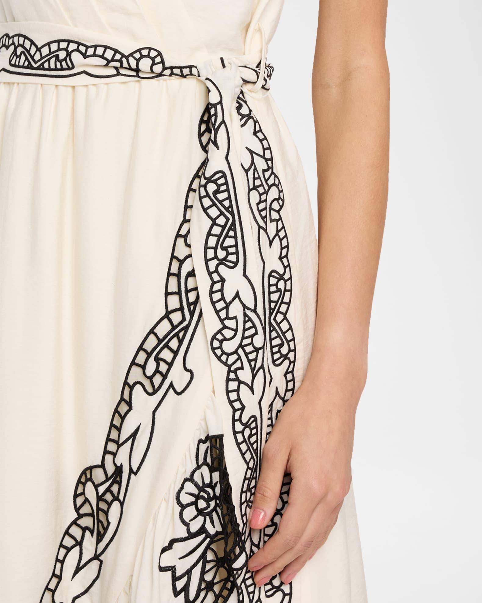 The Poppy Embroidered Faux Wrap Maxi Dress Product Image
