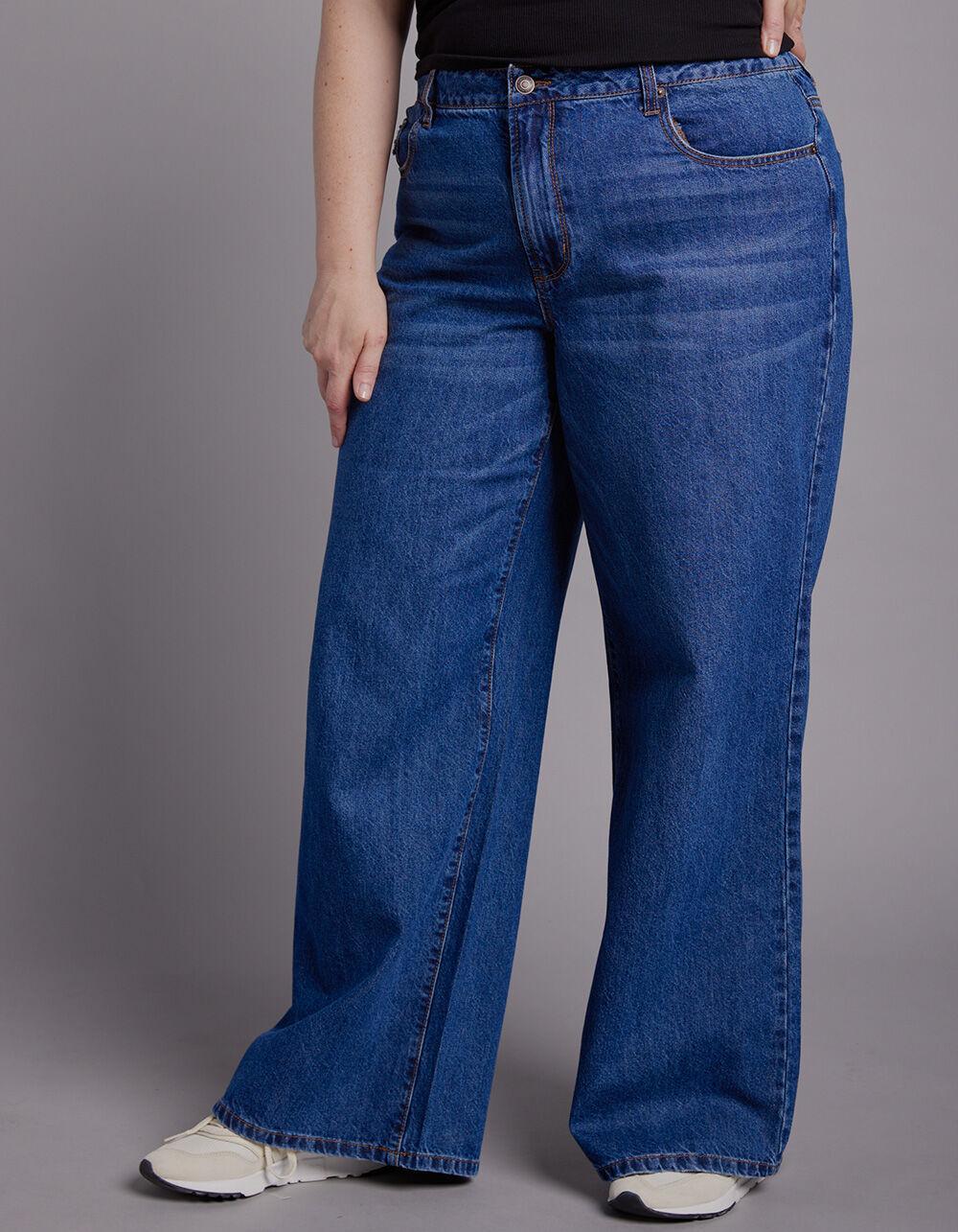 RSQ Womens High Rise Wide Leg Jeans - DARK WASH Product Image