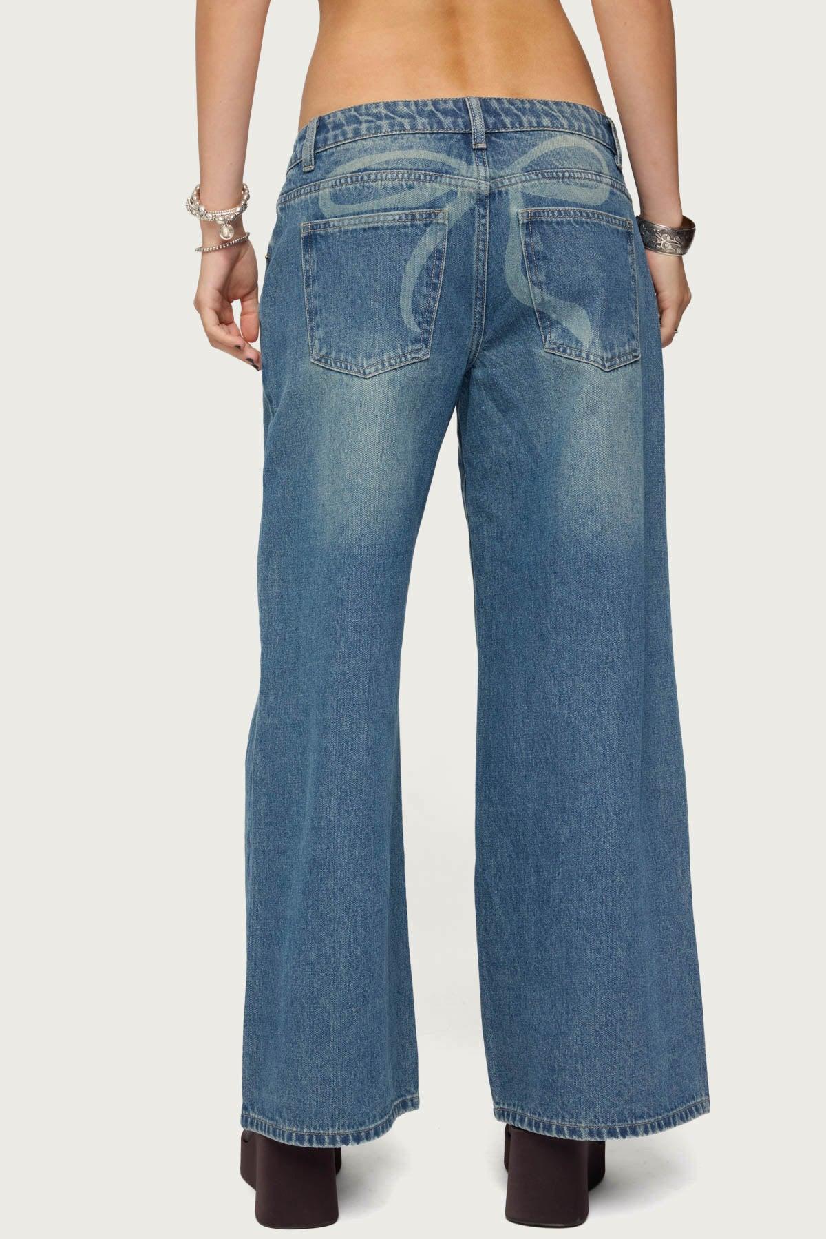 Petite Vyxen Vintage Washed Low Rise Jeans Product Image