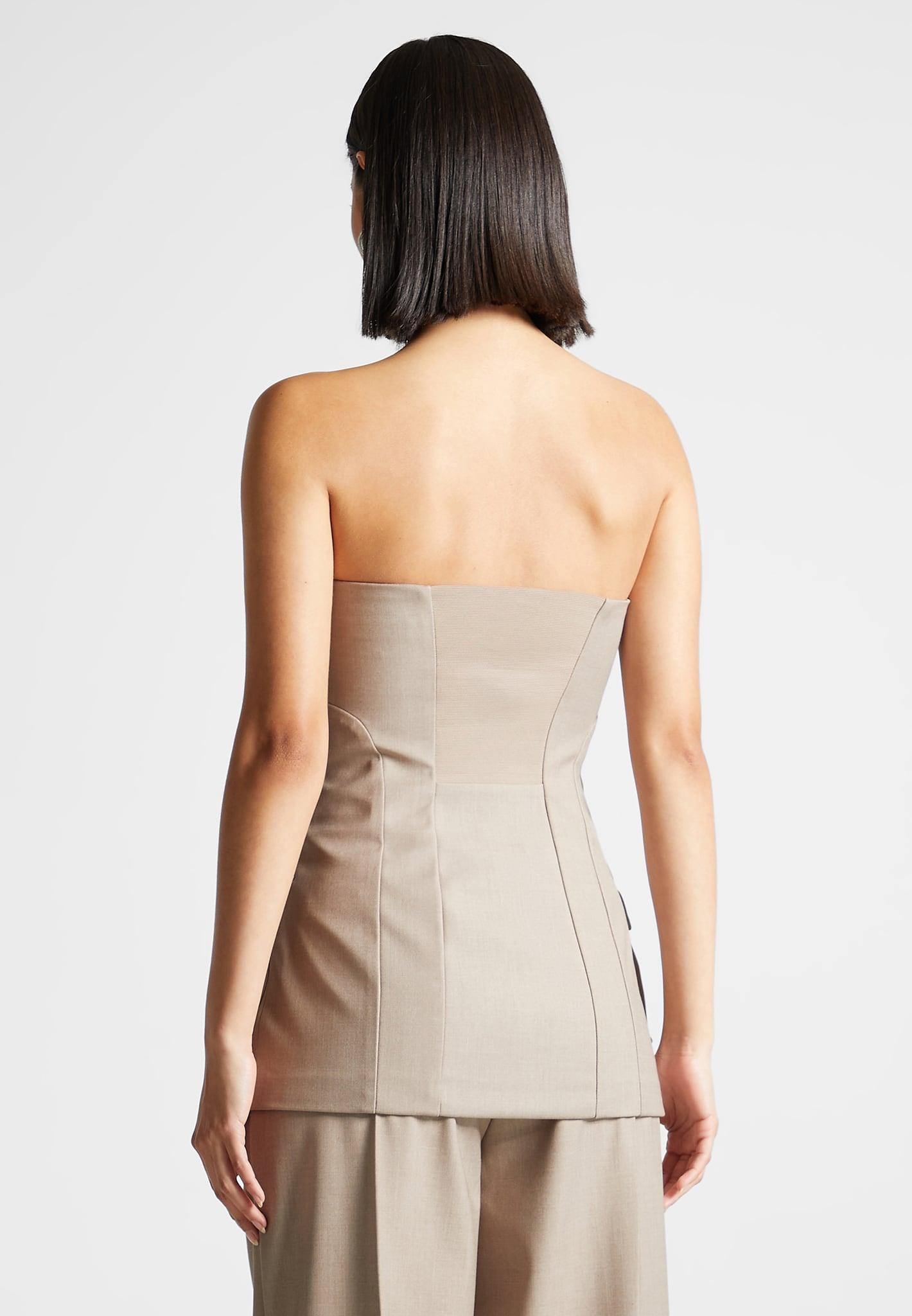 Tailored Longline Bandeau Top - Taupe Female Product Image