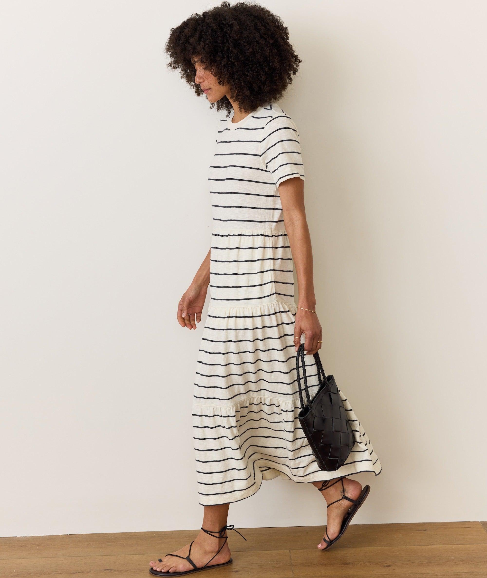 Sadie Vintage Slub Midi Dress Product Image