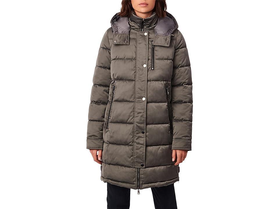 Bernardo Fashions Shiny Twill Heavyweight Coat (Frappe) Women's Clothing Product Image