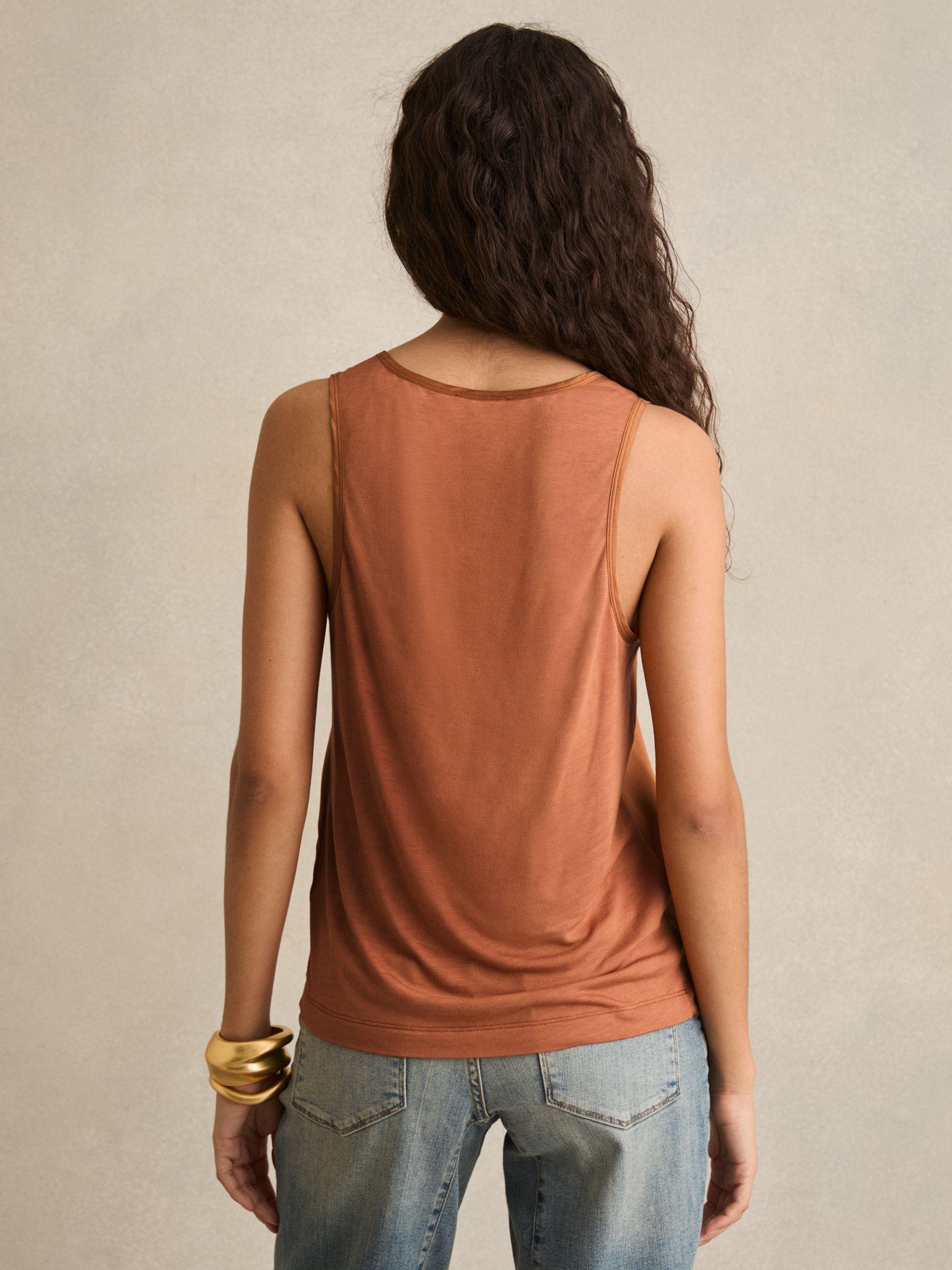 Silk-Front Cami Top in Toffee Brown Product Image
