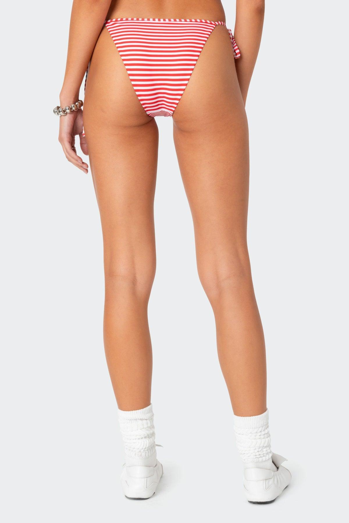 Zora Striped String Bikini Bottom Product Image
