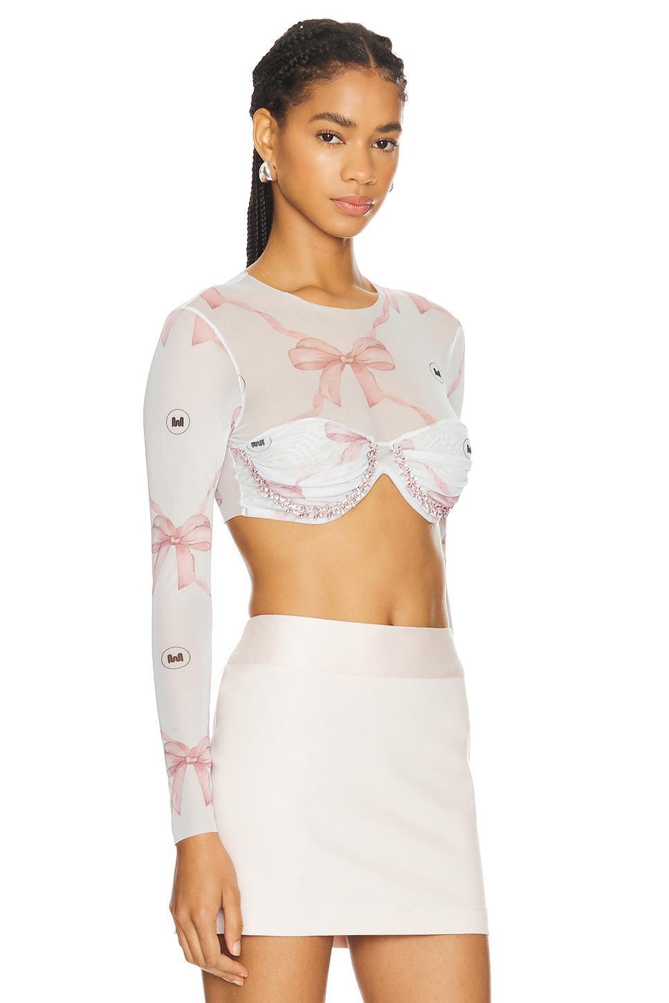 Cropped Mesh Top Milkwhite Product Image