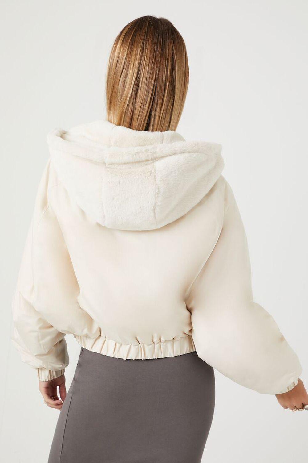 Faux Fur Hooded Bomber Jacket | Forever 21 Product Image
