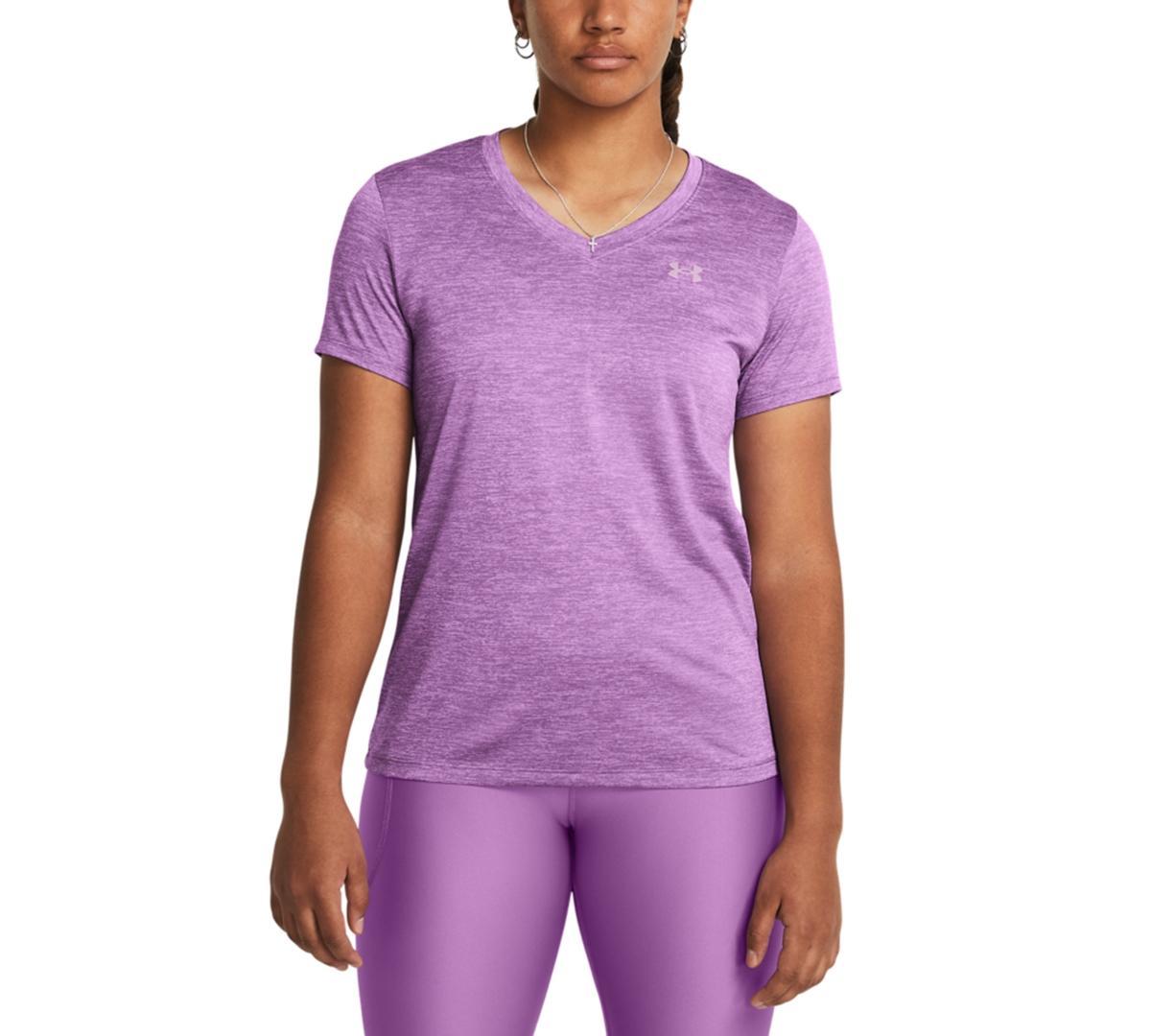 Women's Under Armour Tech™ V-Neck Short Sleeve Tee, Size: XXL, Halo Gray Product Image