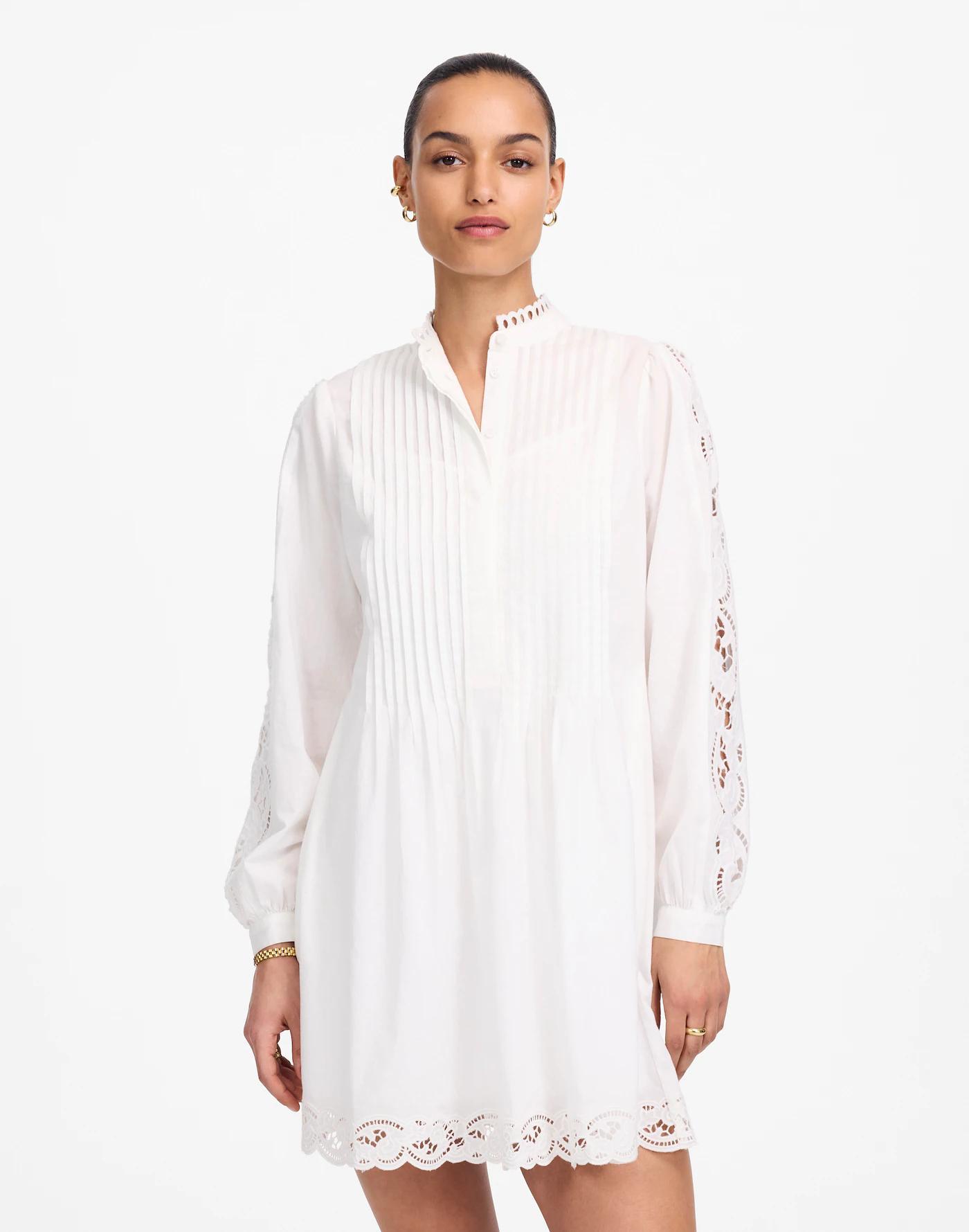 Pintucked Eyelet Mini Dress Product Image