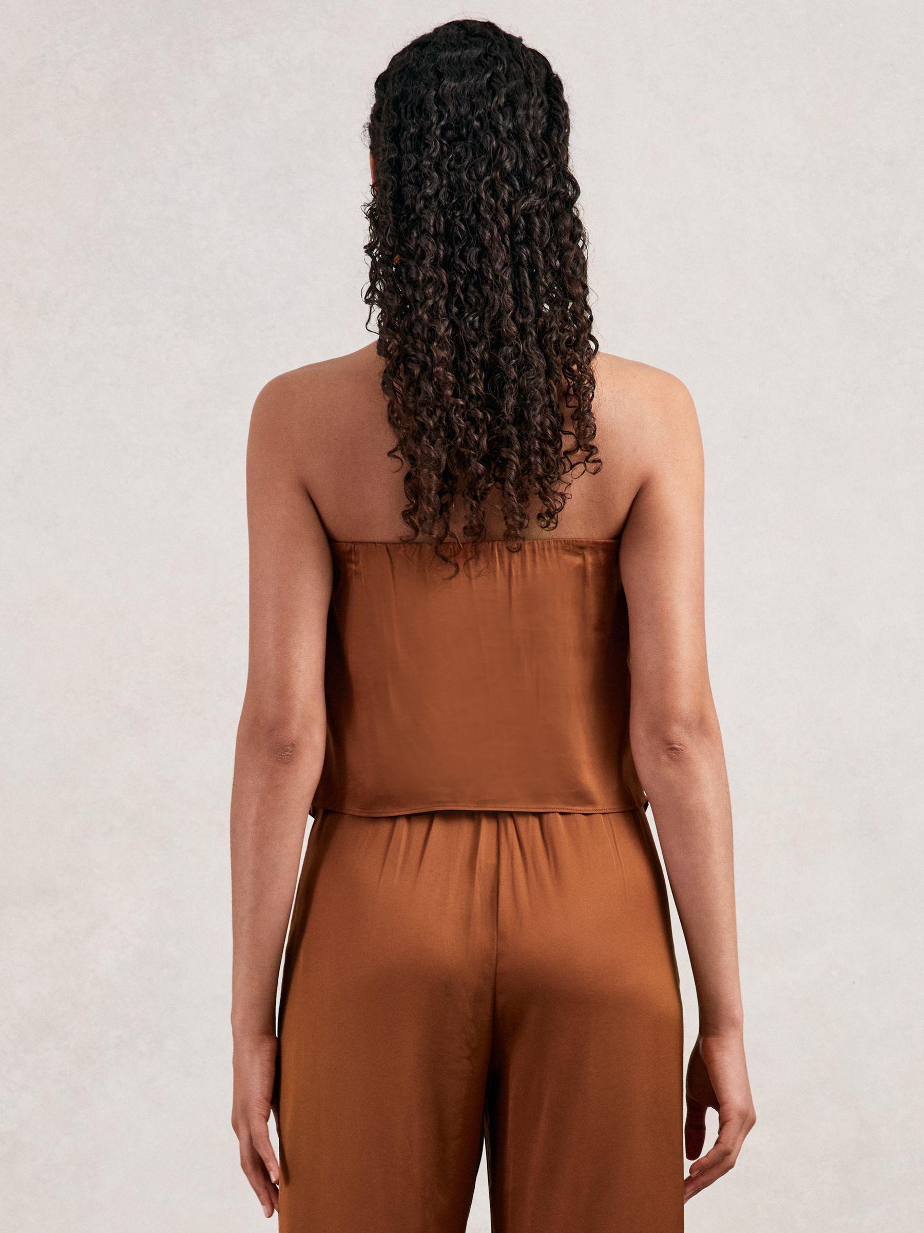 Good American Satin Handkerchief Top in Copper Product Image