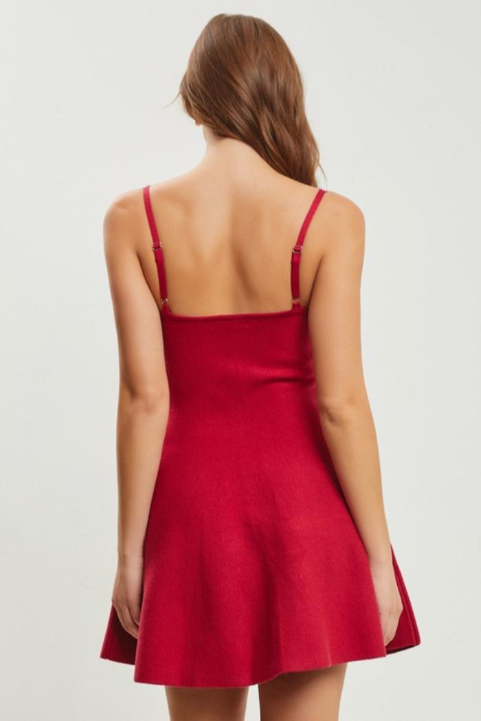 Rhinestone Strap Knit Dress Product Image