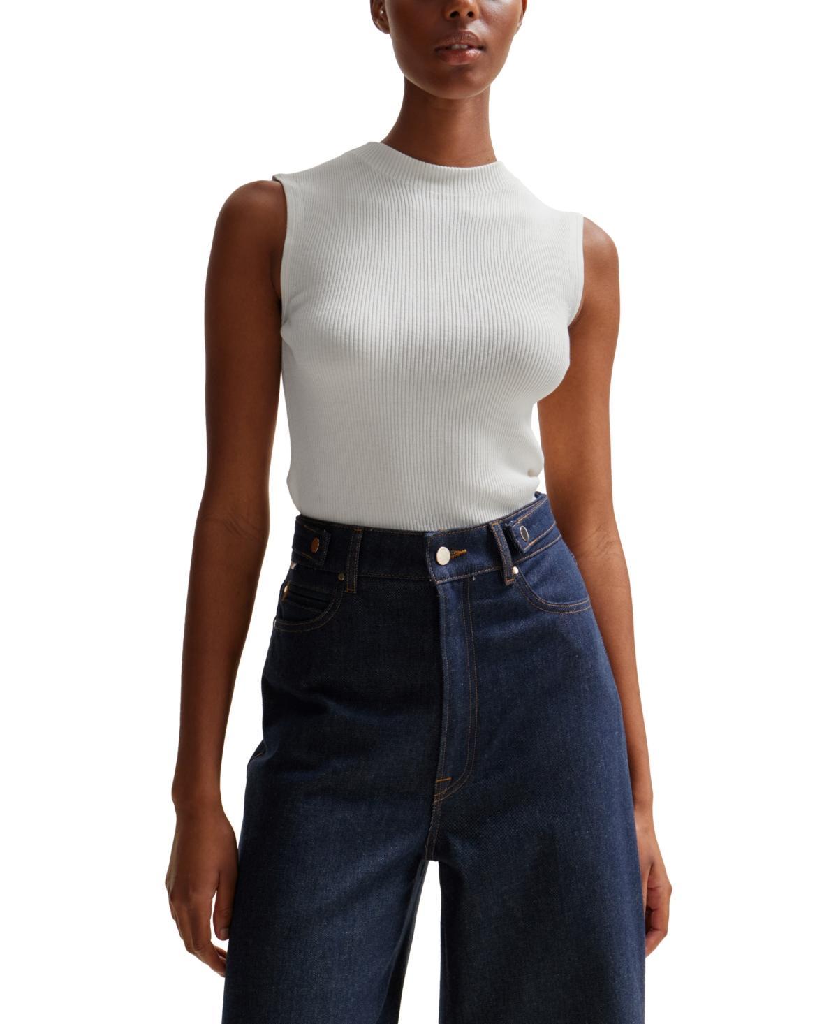 BOSS by Hugo Boss Solid Knit Mock Neck Sleeveless Coordinating Tank Top Product Image
