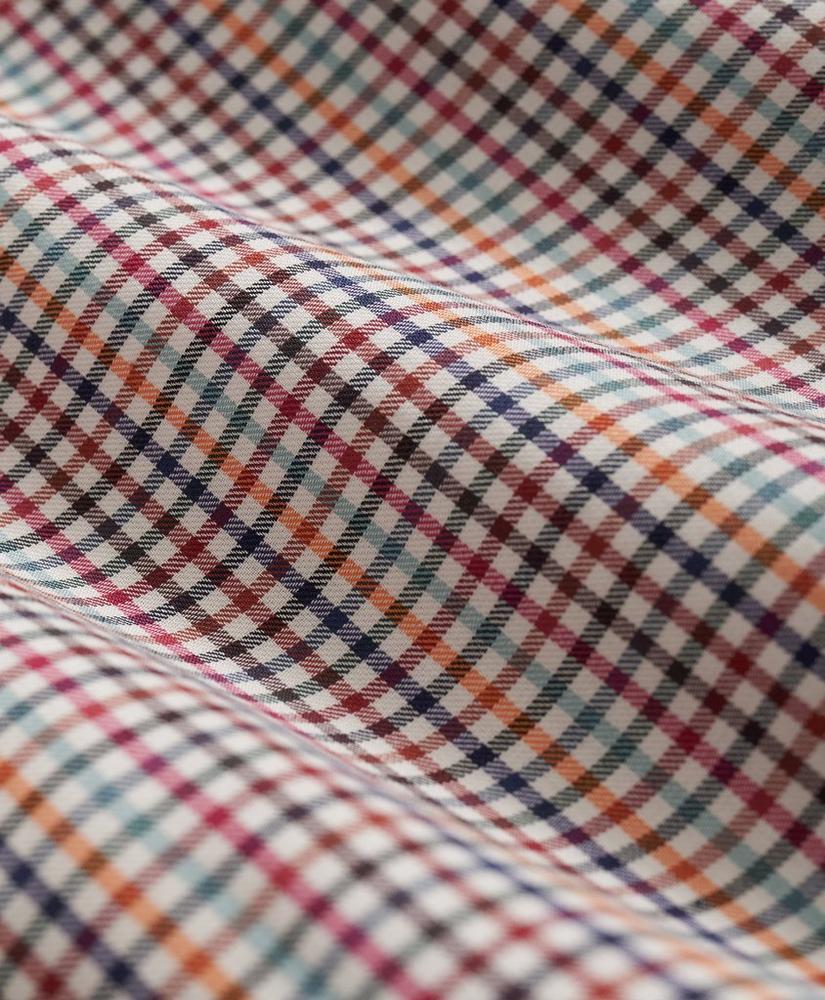 Luxe Cotton Twill Polo Button Down Collar, Mini Checked Shirt Product Image