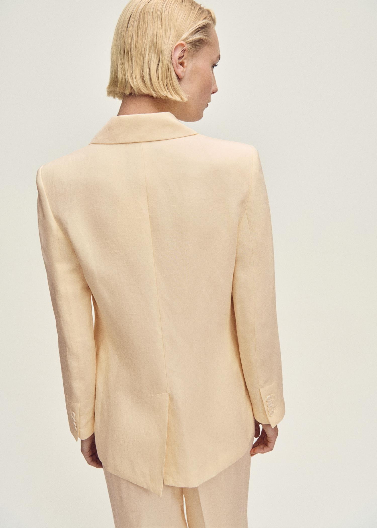 Linen-blend suit blazer - Women | MANGO USA Product Image