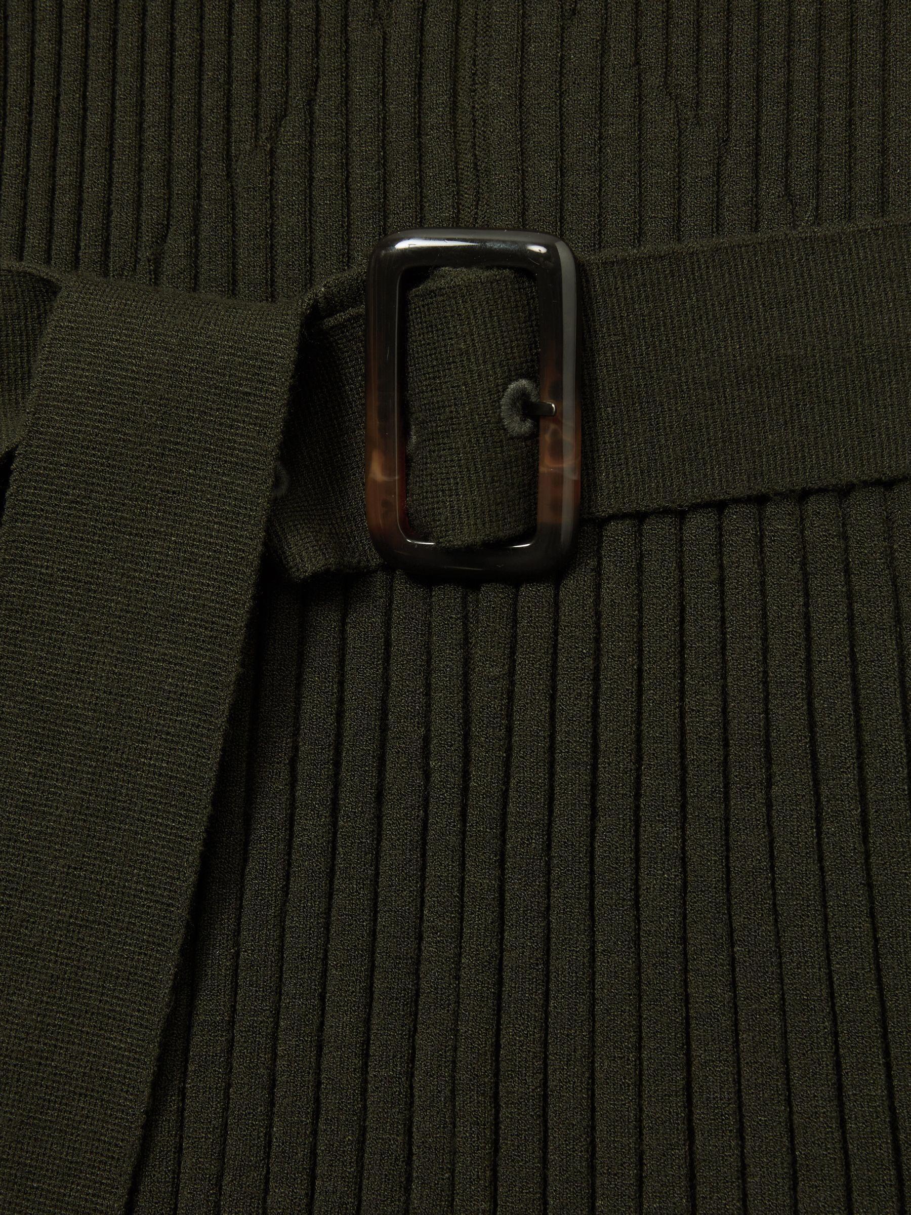 Roll-Neck Ribbed Mini Dress in Khaki Product Image