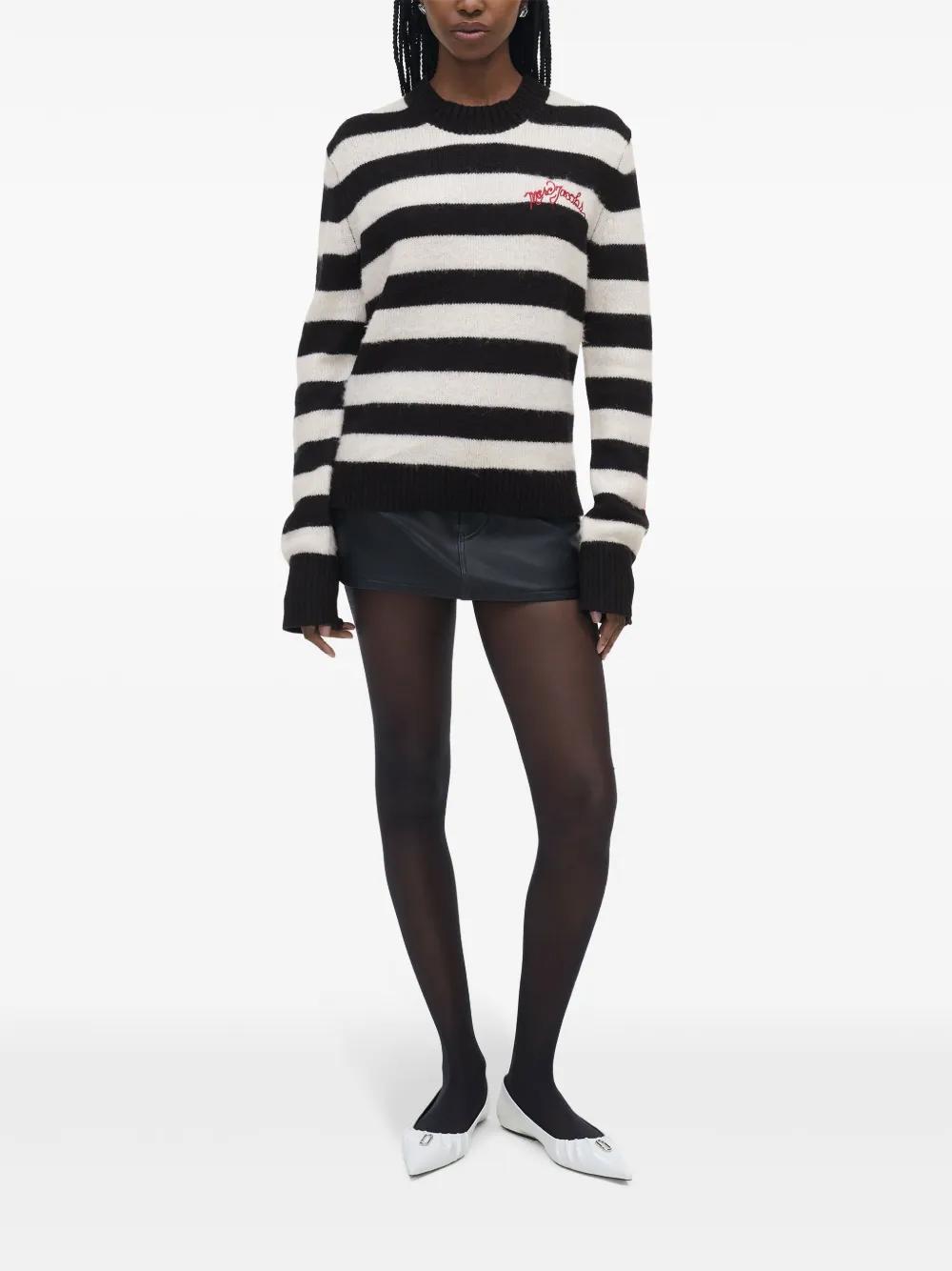 logo-embroidered striped jumper Product Image