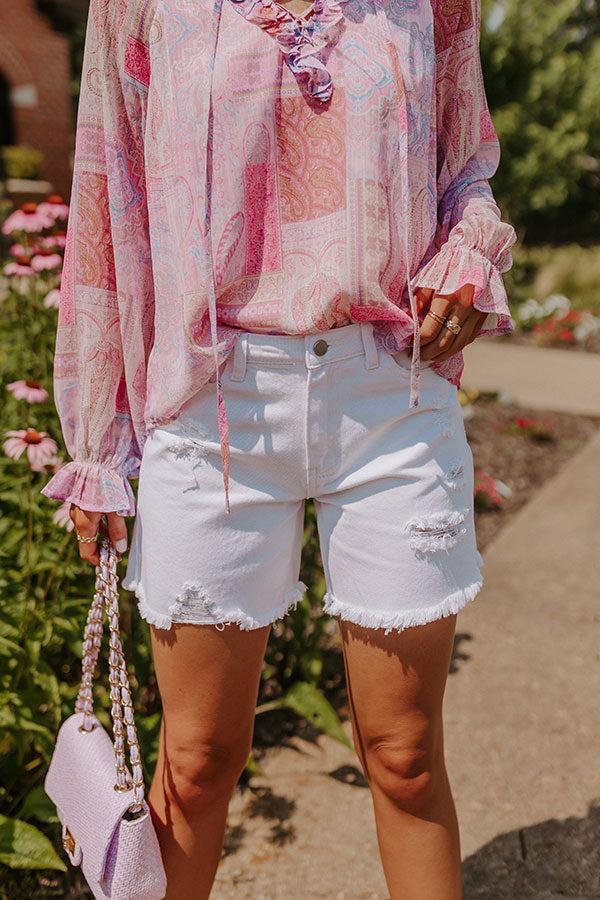 The Cameron High Waist Distressed Shorts Product Image