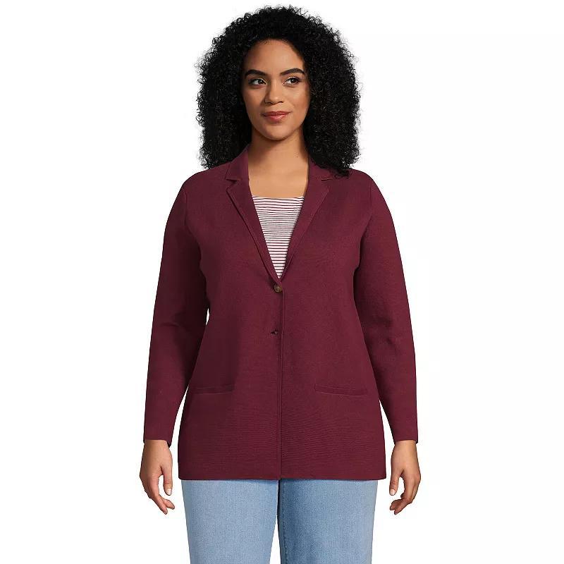Plus Size Lands' End Sweater Blazer, Women's, Size: 3XL, Deep  Blue Product Image