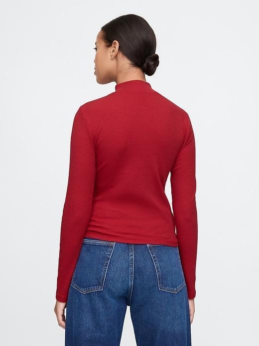 Modern Rib Cropped Mockneck Shirt Product Image