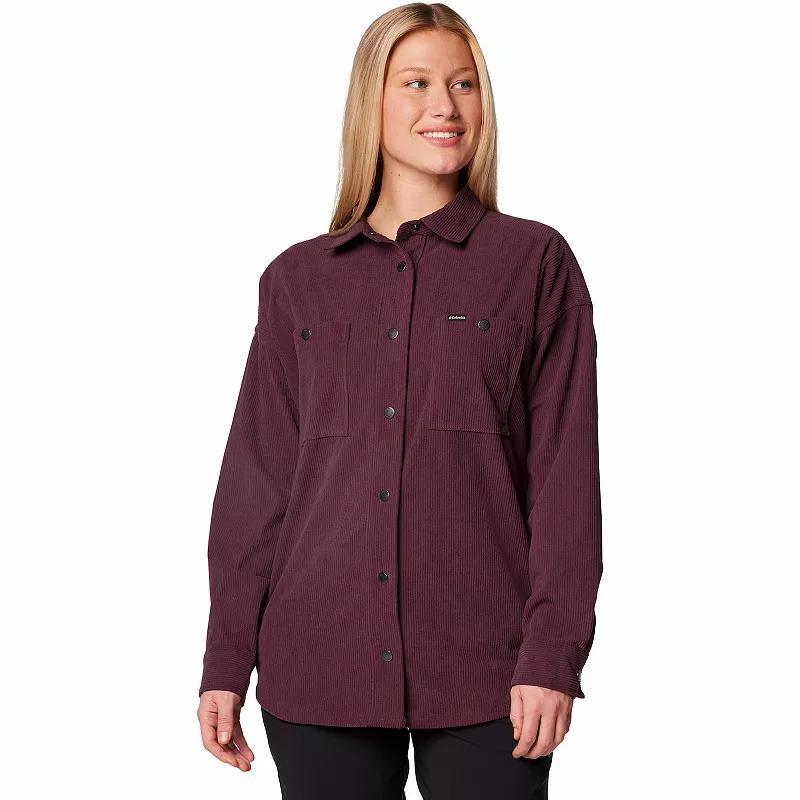 Women's Columbia Blue Point Creek™ Corduroy Shirt Jacket, Size: Small, Shark Product Image