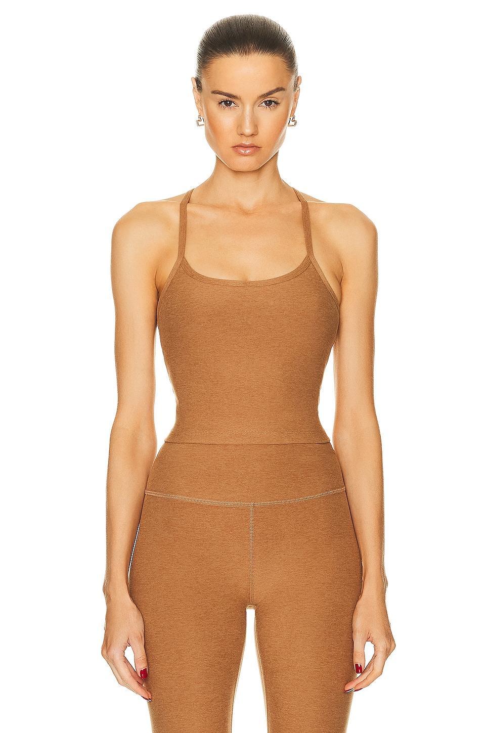 Beyond Yoga Spacedye Slim Racerback Cropped Tank Birch Heather XXS Product Image
