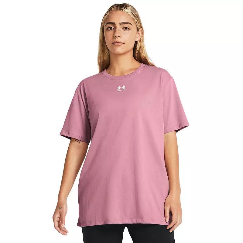 Women's Under Armour Rival OS Short Sleeve Tee, Size: XS, Mod Gray Product Image