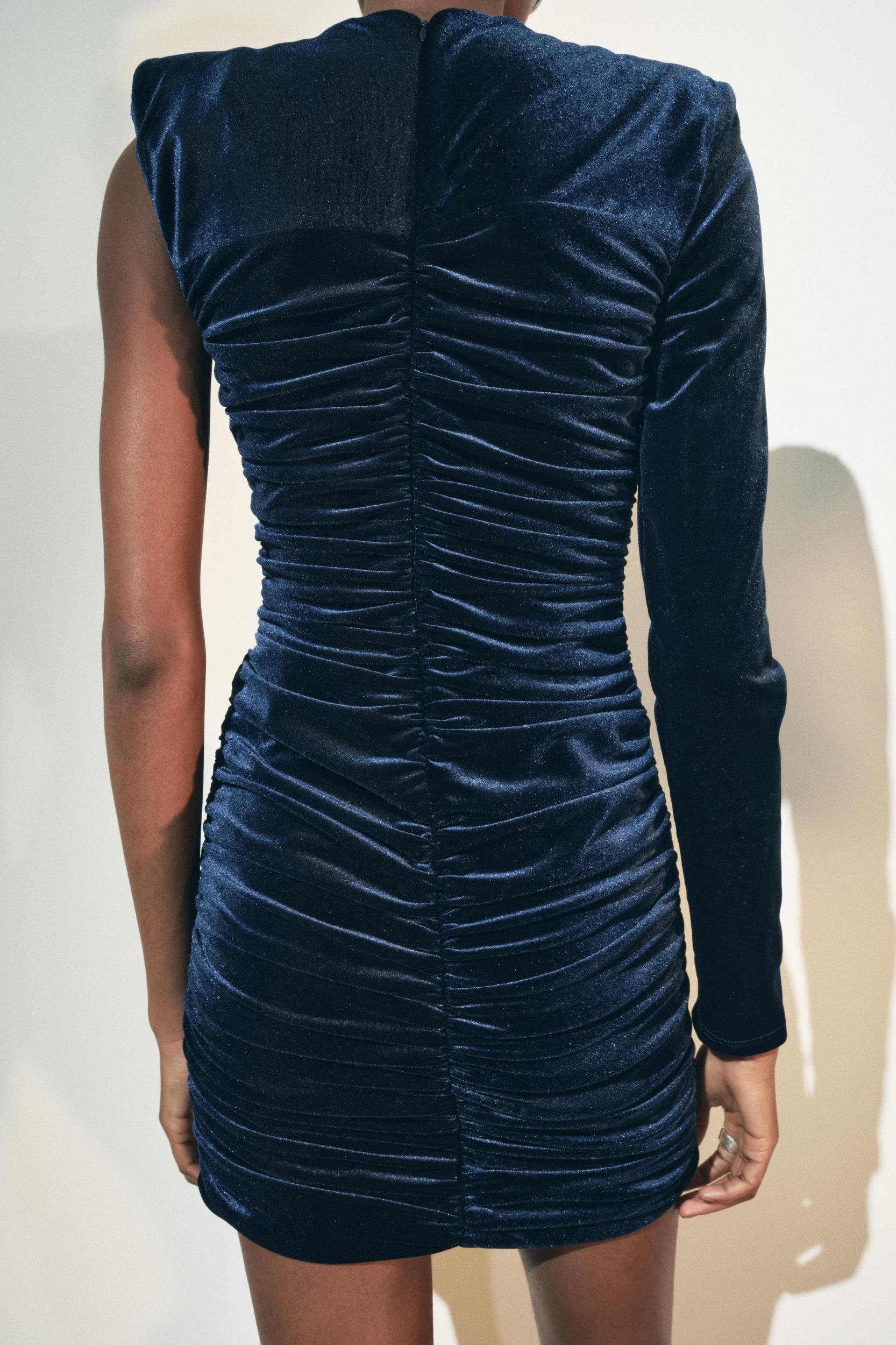 CUT OUT VELVET DRESS ZW COLLECTION Product Image