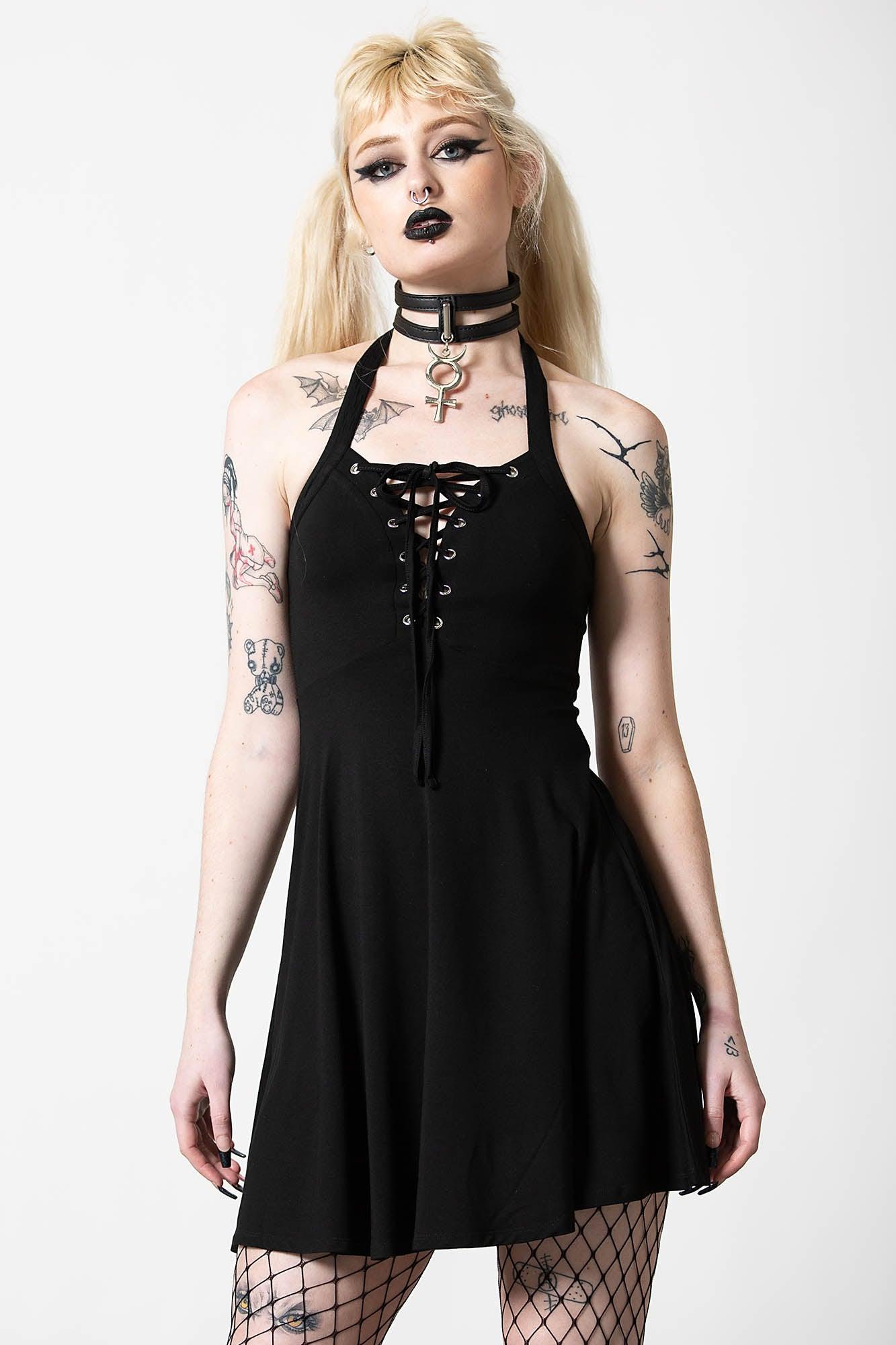 Gothica Halter Dress Female Product Image