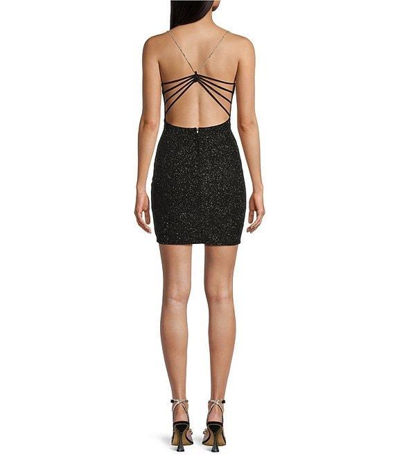 Midnight Doll V-Neck Spider Back Bodycon Dress Product Image