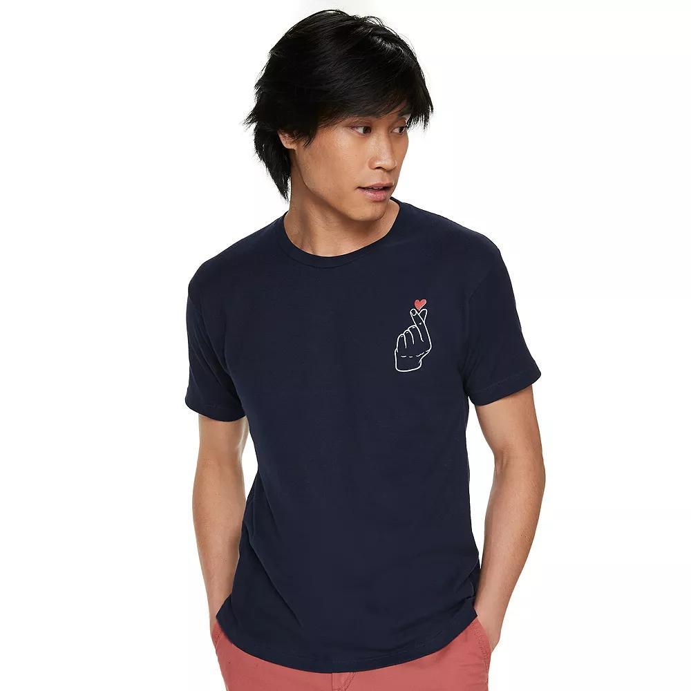 Men's Heart Hands Love Tee, Size: XS, Blue Product Image