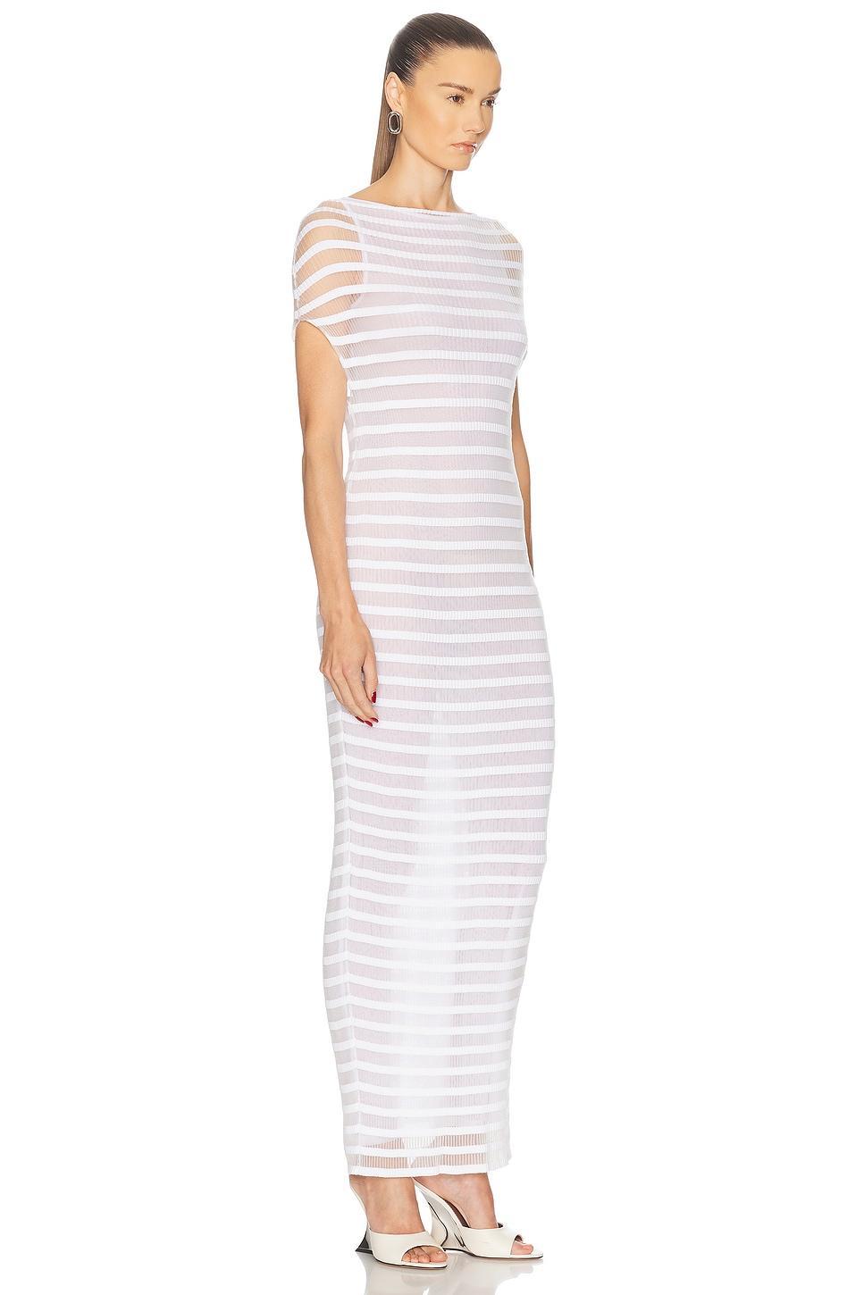 JEAN PAUL GAULTIER Mariniere Striped Long Dress In White Product Image