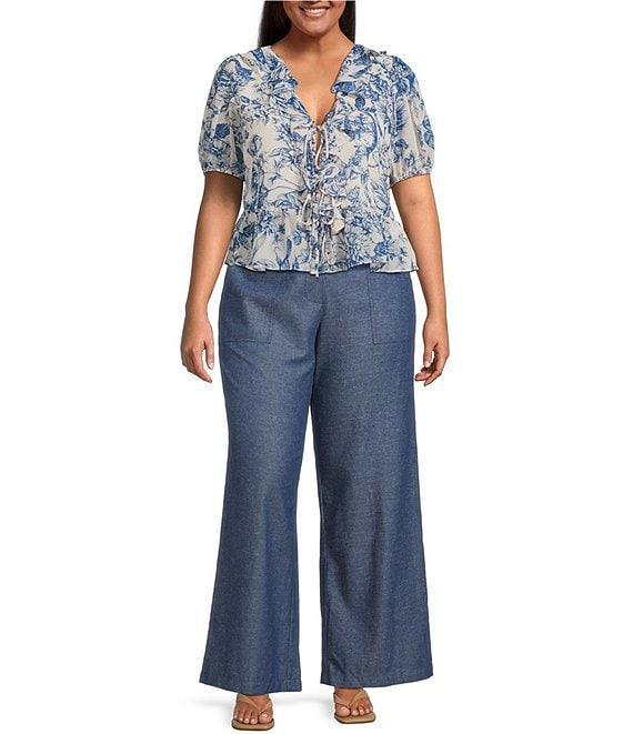 Lucy Paris Plus Size Elly Linen-Blend Ankle Pants Product Image