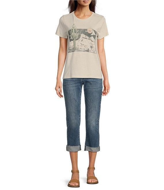 Lucky Brand Stretch Denim Mid Rise Cropped Relaxed Fit Jeans Product Image