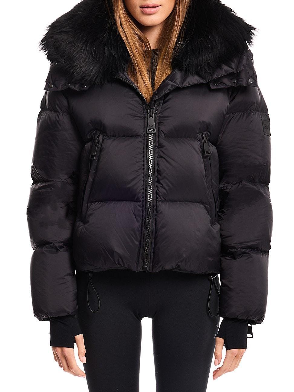 Womens Kaia Down Shearling Collar Coat Product Image