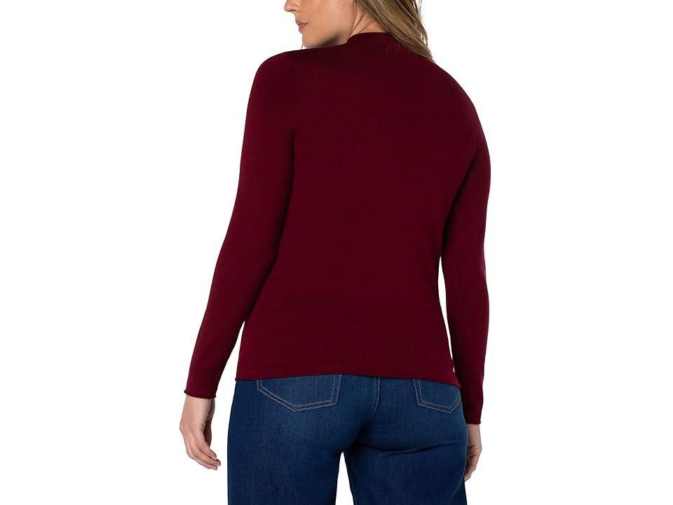 Liverpool Los Angeles Mock Neck Rolled Hem Long Sleeve Sweater Women's Clothing Product Image