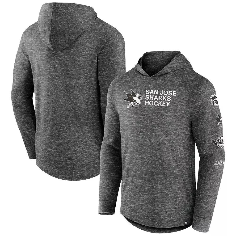 Mens Fanatics Branded Heather Charcoal Philadelphia Flyers Stacked Long Sleeve Hoodie T-Shirt Product Image