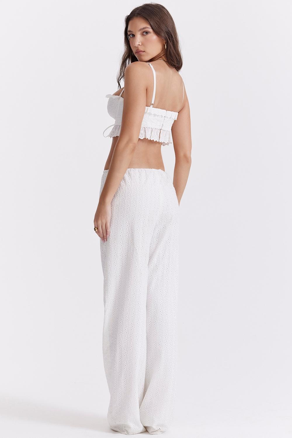 Frankie  white broderie anglais trousers Product Image