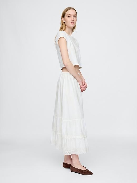 Easy Tiered Eyelet Maxi Skirt Product Image