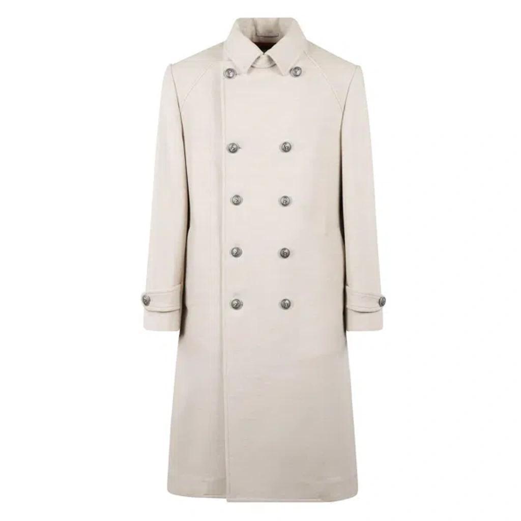 BRUNELLO CUCINELLI Double-breasted Coat In Beige Product Image