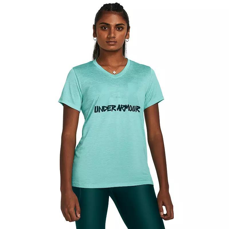 Women's Under Armour Tech™ Marker Short Sleeve Graphic Tee, Size: XXL, Ether Blue Product Image