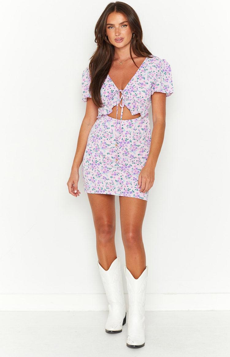 Luelle Lilac Floral Mini Dress Product Image