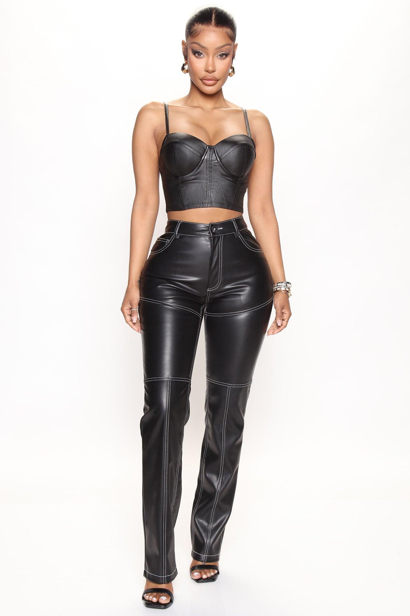 Andrea Faux Leather Pant - Black Product Image