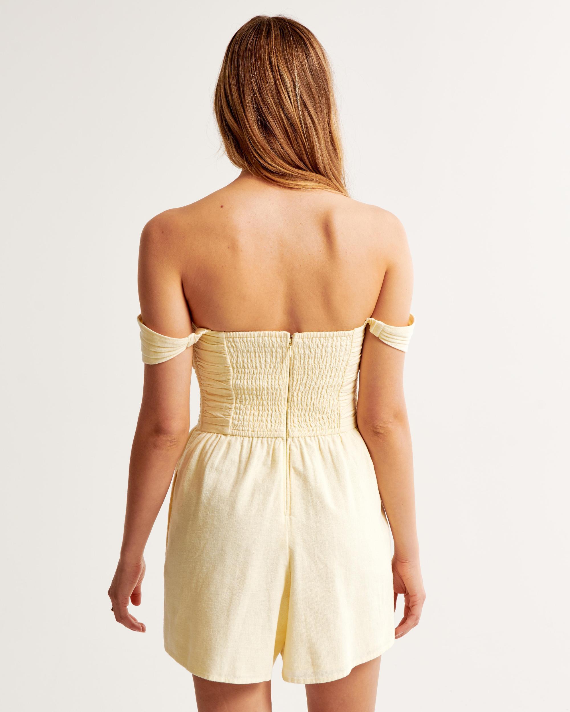 The A&F Emerson Off-The-Shoulder Romper Product Image