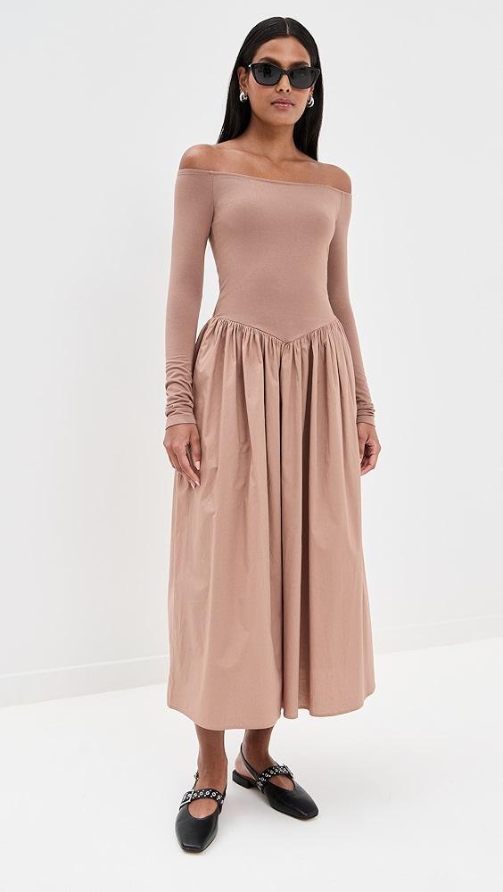 LE BOP Colette Mixed Fabric Off Shoulder Dress | Shopbop Product Image