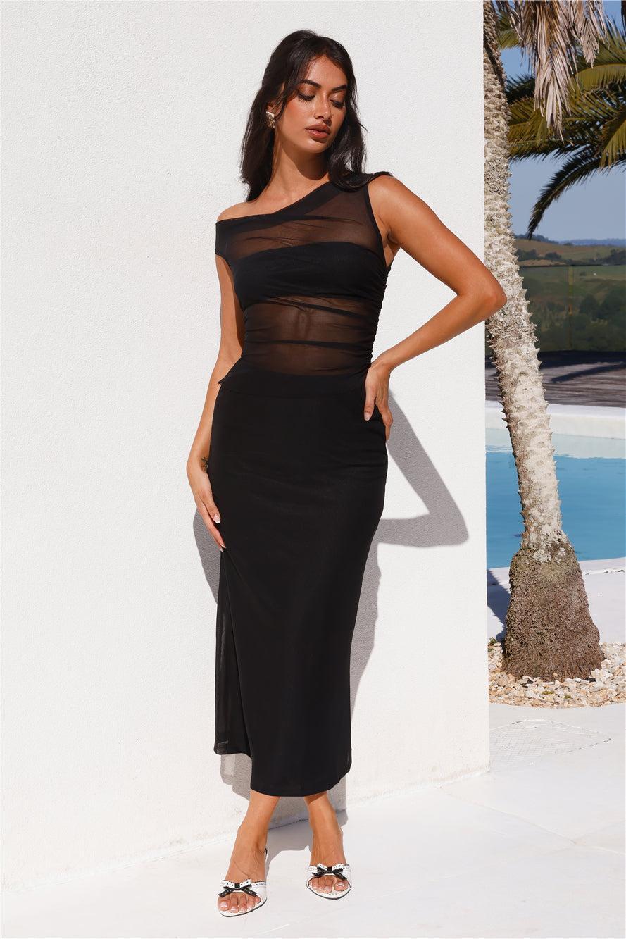 Surprise Parties Mesh Maxi Skirt Black Product Image