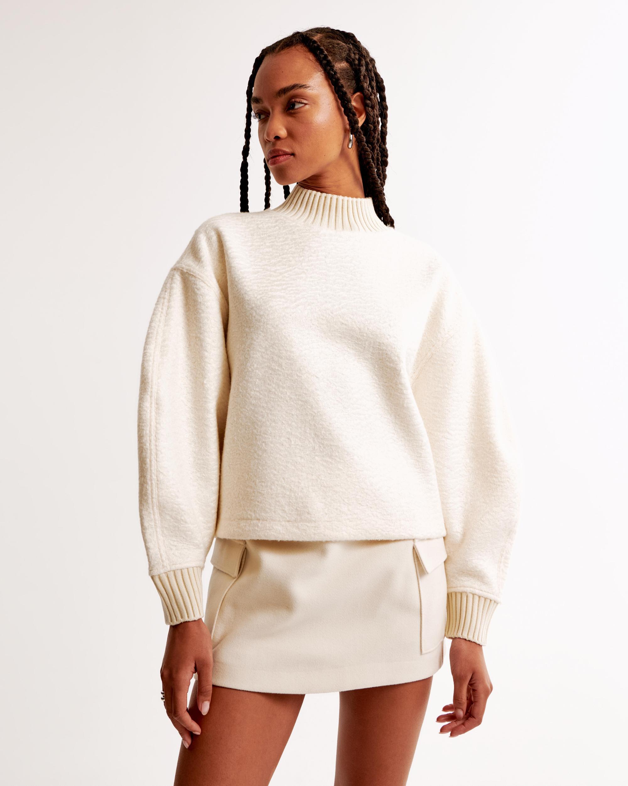 Boucle Fleece Mock Crew Product Image