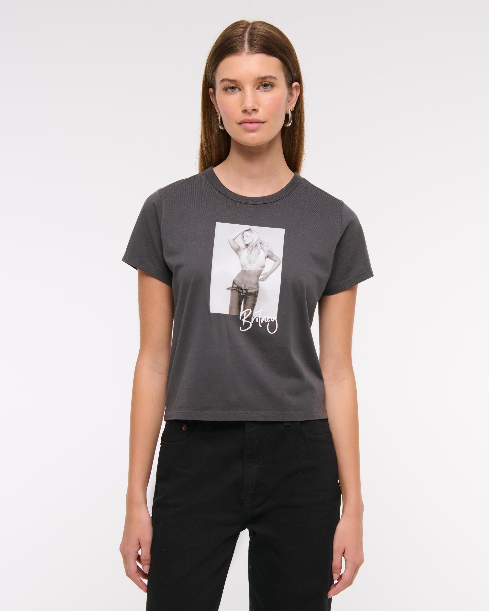 Short-Sleeve Britney Spears Graphic Skimming Tee Product Image