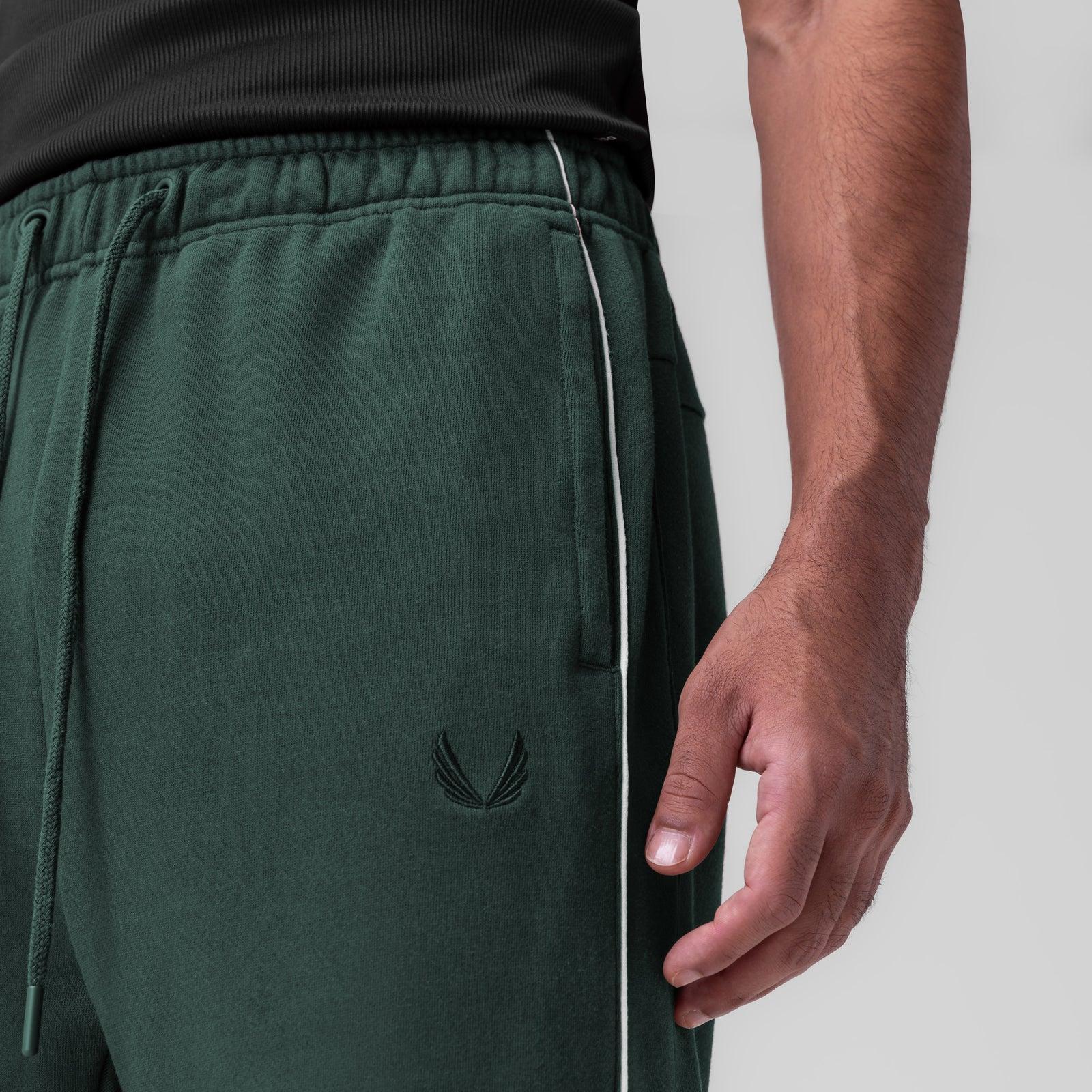 0998. Herringbone Terry Snap Button Sweats - Crimson Product Image