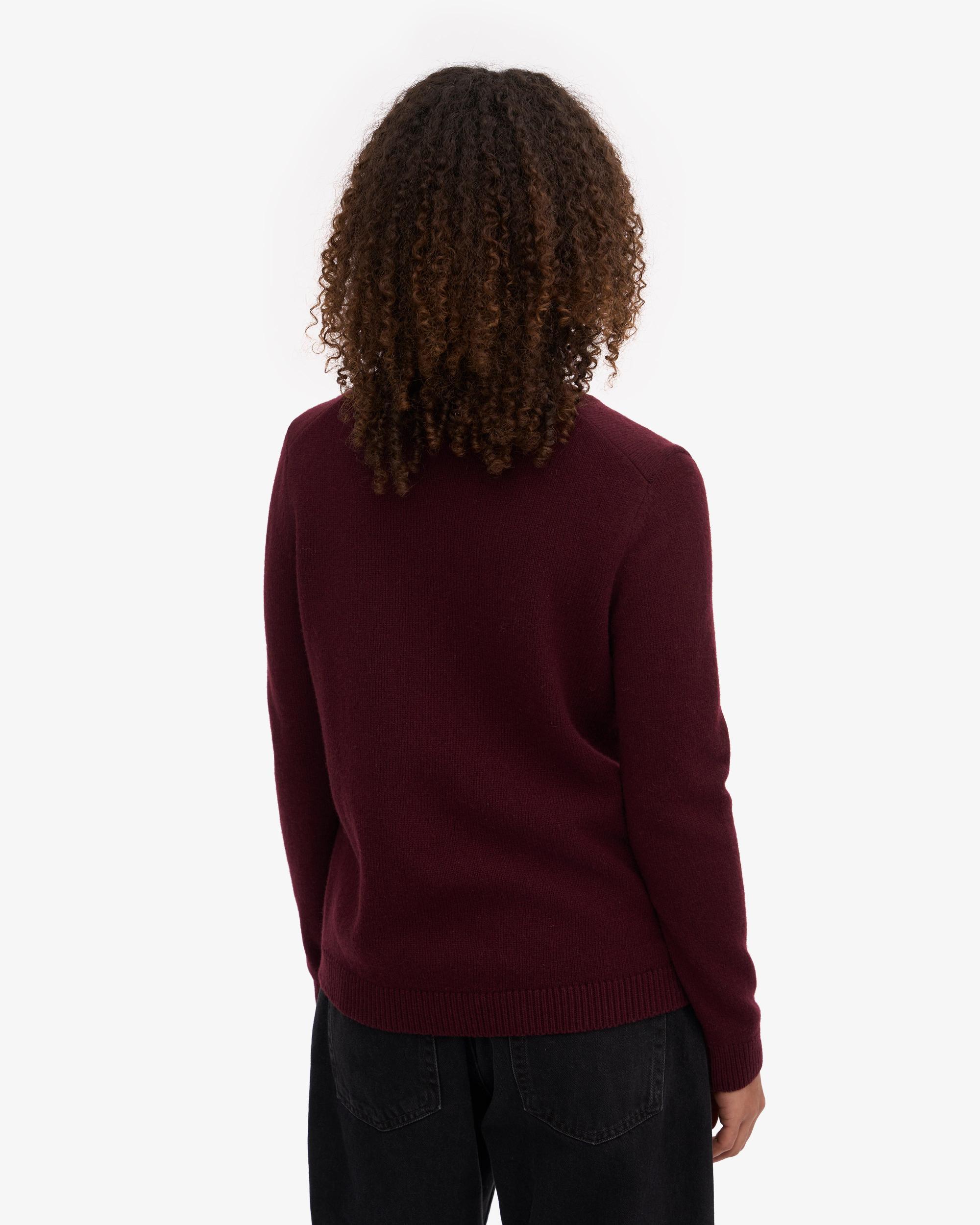 Women Classic Merino Wool Crew - Oxblood Red Product Image